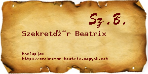 Szekretár Beatrix névjegykártya