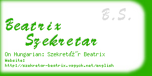 beatrix szekretar business card